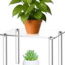 RattanView 1 Pcs 12 Inch Acrylic Risers Display Stands Rectangular 4-leg Acrylic Plant Stand, 6mm Thick Clear Shelf Riser Display Stands for Decor Collectibles Figures and Item Photography