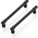 Ravinte 10 Pack 5 Inch Hole Center Solid Kitchen Cabinet Handles Matte Black Dresser Pulls Cabinet Drawer Pulls for Kitchen Cupboard Hardware