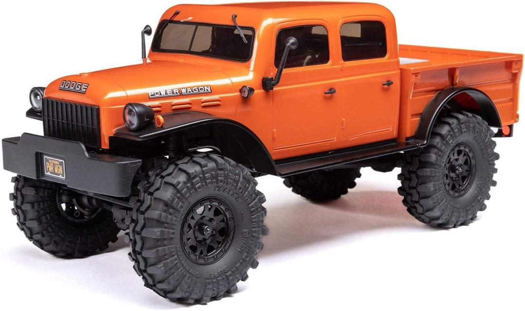 Axial RC Truck SCX24 40's 4 Door Dodge Power Wagon Orange1/24 4 Wheel Drive-RTR (Everything Needed to Run Included) AXI00007T1