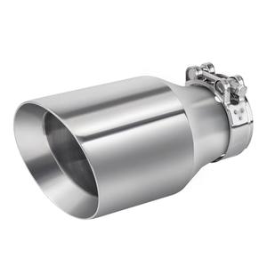 Atokrtact 2.5 to 3.5 Inch Exhaust Tip 2.5"Inlet to 3.5"Outlet Exhaust Tips 6.7" Length Muffler Tip 304 Stainless Steel Tailpipe Diesel Exhaust Tip Double Wall Polished Slant Cut Clamp On (Sliver)