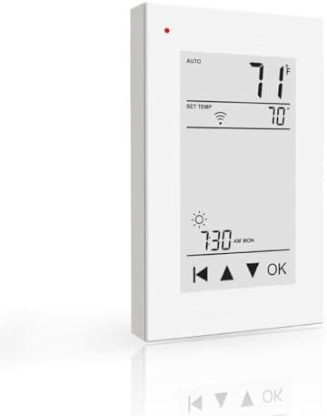 HEATIT ET-72W Programmable Thermostat with Voice Control with WiFi for Electric Radiant Floor Heating, Dual Voltage & Dual Sensing, Interactive Color Touch Screen Interface with 10ft Sensor Wire