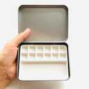 Bower Bird Travel Ceramic Watercolor Palette with 12-Well Porcelain Mixing Tray & Metal Tin Box - Portable Art Kit for Gouache, Studio & Outdoor Painting