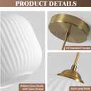 KCO Lighting Modern Gold White Glass Pendant Light Contemporary Brass Metal Kitchen Island Dining Pendant Light Industrial Large Globe Pendant Lamp 1-Light Round Ball Hanging Lighting Fixture