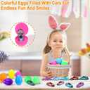 12 Pack Prefilled Easter Eggs with Toys, Cars Fidget Spinner Toys Easter Basket Egg Hunt Stuffers, Pre Filled Easter Eggs Fillers for Kids Gifts Party Favors, Goodie Bag Stuffer, Easter Prizes