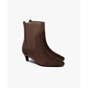 Coutgo Womens Ankle Boots Low Kitten Heel Pointed Toe Slip On Elastic Dressy Fall Winter Booties Shoes Size 9
