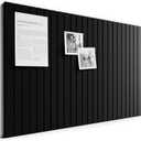 Bumusty Large Cork Board Alternative-36 x 24" Felt Bulletin Board Tiles, with 30 Pushpins, 40 Adhesive Tabs, Fine-Stripe 6-Pack, Cork Boards for Office Push Pin Board Felt Board-Black