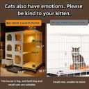 cat cage Indoor with Litter Box, Complimentary Bed, Bowl,Cleaning Three Piece Set,Large cat EnclosureLots of Gifts