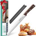 HAUSHOF Bread Knife with Sheath, 8-Inch Serrated Bread Knife for Homemade Bread, 5Cr15Mov Premium Stainless Steel Bread Cutter with Gift Box for Mom Dad, Full Tang and Ergonomic Handle