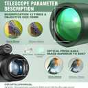 12x56 High Power Monocular Telescope for Adults | Comes with Smartphone Adapter Tripod Travel Bag | Bird Watching Hunting Hiking Camping Gift - Green