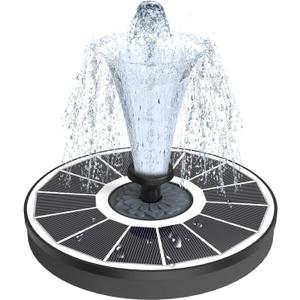 Solar Fountain Upgraded High Efficiency Glass Solar Panel, Solar Bird Bath Fountains with Flower No Battery,Solar Water Pump Fountain for Bird Bath Garden Small Ponds Outdoor Dcor(White)
