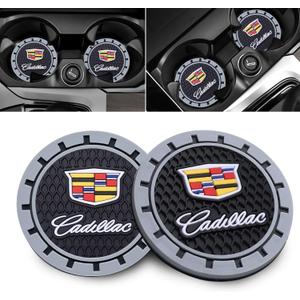 Car Cup Holder Coaster for Cadillac Escalade CT4 CT5 CT6 ATS CTS SRX XT5 Recessed Silicone Cupholder Coaster Interior Accessories 2.75in 2Pack