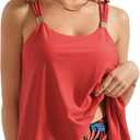 SUUKSESS Women Ruffle High Waisted Tankini Swimsuit Tummy Control Bathing Suit (L)