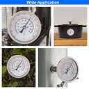 Water Temperature Gauge, 3" Dial Fully StainlessSteel Water Temp Gauge, Water Thermometer with 2-1/2" Stainless Steel Stem, -40 to 160F, 1/2" NPT Back Mount