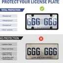 2 Pack License Plate Protector, Plastic Car Front/Rear License Plate Protector with Screws Caps, Universal Car Accessories for Most Cars