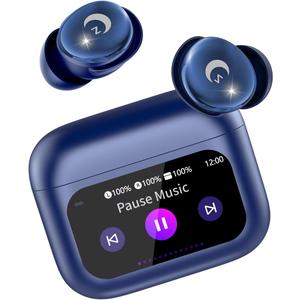 Deep Blue Sleep Earbuds Bluetooth 5.4, 48H Smart Touch Screen in Ear Ear Buds, 2025 Mini Sleep Headphones Small Design for Side Sleepers, 5 EQ Modes, Clear Calls, IPX7 Waterproof in Ear Earphones