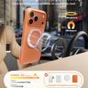 TORRAS 360 Magnetic Stand for iPhone 17 Pro Case, [Fit for MagSafe] [Rotatable Ring Kickstand] [4X Mil-Grade Shockproof] Slim Phone Cover, Camera Button, Cosmic Orange, Translucent, Ostand O3 Fitness