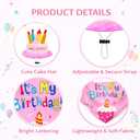 Porch Goose Birthday Outfit for 23" Lawn Goose Statue | with Hat and Scarf, Happy Birthday Goose Outfit Costume Porch Goose Outfits Yard Geese Outfits (Pink)
