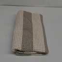 OJIA Outdoor Porch Rug Front Door Mat 24'x51, Washable Checkered Blue and White Striped Front Door Rug Cotton Woven Kitchen Carpet Small Area Rug for Entryway Patio Bedroom Bathroom (2'x4.3', Muted Blue/Tan/Beige)