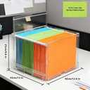 MUKAI File Organizer Box with Lid, Collapsible File Folder Organizer with Slide, Hanging File Folder Box, for Office Document Storage with Desktop organizer (3) (Standard (3 Count))