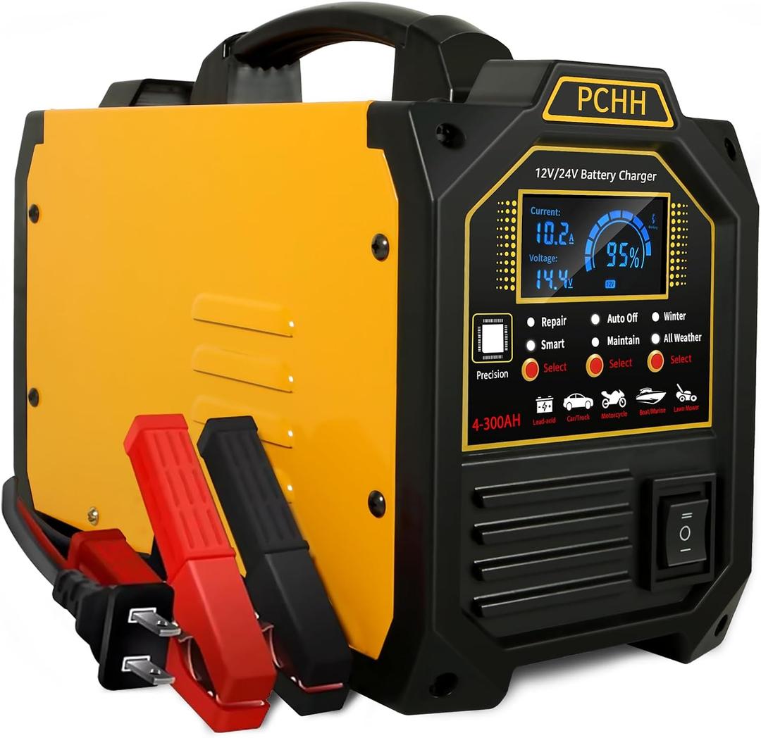 12V 24V Car Battery Charger Heavy Duty, 0-15A Automatic Battery Maintainer, Smart Trickle Charger for Automotive Car Truck Motorcycle RV AGM and lead acid batteries Deep Cycle 12V 24V Car Battery Charger Heavy Duty, 0-15A Automatic Battery Maintainer, Smart Trickle Charger for Automotive Car Truck Motorcycle RV AGM and lead acid batteries Deep Cycle