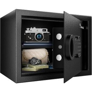 Bonsaii Safe, 0.6 Cubic Safe Box with Electronic Keypad, Removable Shelf, for Valuables Jewelry and Documents in Home, Hotel, or Business, 9.84" x 13.78" x 9.84" Inches, SF002