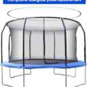 Universal Trampoline Fiber Glass Rods to Replace The Top Ring of Net Enclosure, Fiberglass Poles for 14Ft Frame with Tube Caps, Not for The Plastic T Connector