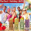 SuproBarware Tiki Mugs Set of 12 - Large Cocktail Tiki Glasses Hawaiian Party Cute Exotic Cocktail Glasses Hawaiian Ceramic Mug