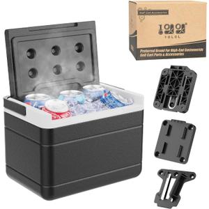 10L0L Golf Cart Cooler with Mounting Bracket Kit Caddy Fits Yamaha Club Car and EZGO, Portable 48H Cooling Golf Cart Ice Chest 102588101 103886801