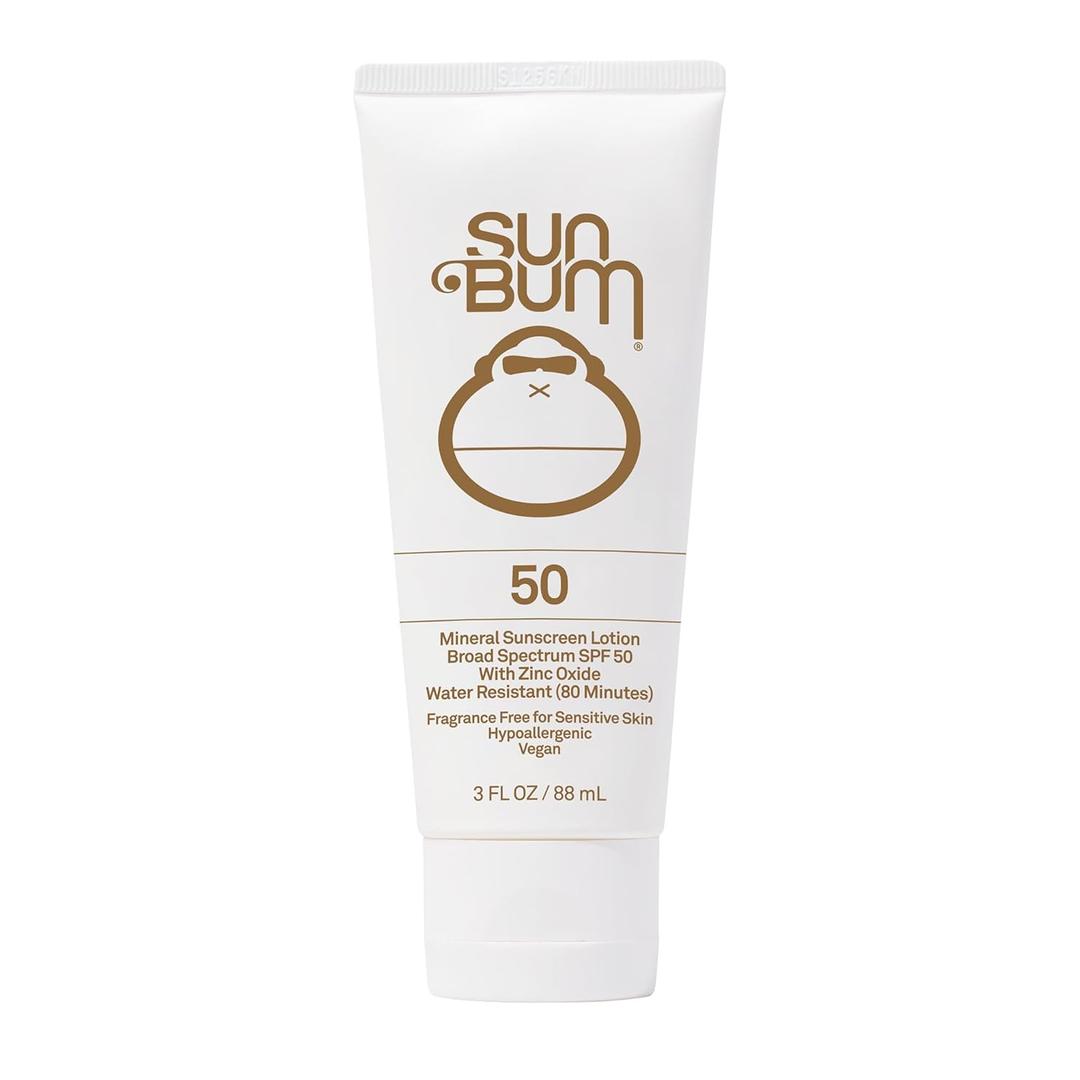 Sun Bum Mineral SPF 50 Sunscreen Body Lotion - Broad Spectrum Moisturizing Sunscreen with Vitamin E - Vegan and Hawaii 104 Act Compliant (Made without Octinoxate & Oxybenzone) - Travel Friendly 3 oz, 2025/12