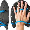 Power Swim Paddles for Lap Swimming - Adjustable Straps - Lap Swimming Gears - Hand Paddles for Adults & Kids (Medium)