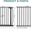 Extra Wide Baby Dog Gates for Doorways Tension Indoor Safety Gates Black Metal Large Pressure Mounted Pet Gate Walk Through Dog Gate for The House Stairs (Black, 86.3"-105"/219-267CM)