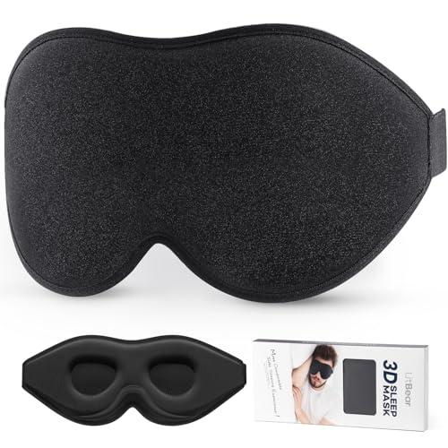 Sleep Mask for Side Sleeper Women Men, Eye Mask for Sleeping Light Blocking, 3D Contoured Cup Sleeping Mask, Soft Breathable Sleep Eye Mask with Adjustable Elastic Strap for Travel