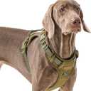 Adjustable No-Pull Reflective Soft Inescapable Dog Vest Harness for Big Dog Breeds, Siberian Husky Labrador Golden Retriever, Breathable Oxford Material, Front Leash Clip Control, Large (Army Green)