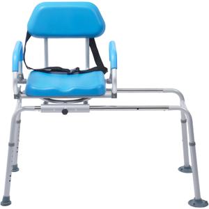 FSA/HSA Eligible Sliding Shower Chair Tub Transfer Bench with Swivel Seat, Rotating Bathtub Bench with Padded Seat and No-Slip Suction Cups for Elderly and Disabled