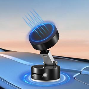 New Vacuum Magnetic Phone Holder, Suction Cup Phone Mount, Foldable Strong Magnetic Cell Phone Holder for Car/Gym/Mirror/Smooth Surface, Compatible with Magsafe iPhone