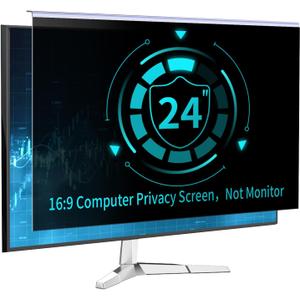 24 Inch Computer Privacy Screen for 16:9 Monitor, Anti-Blue Light Monitor Privacy Screen Filter, Anti-UV Computer Hanging Shield, Universal 23.6'', 23.8'', 24''