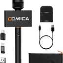 COMICA Revo S Wireless Handheld Microphone, Professional Handheld Interview Mic for iPhone16 15, Android Phones Laptops PC with USB-C Plug, Reporter Mic for Content Creators, Interviews, Reporting
