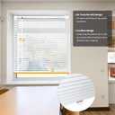 No Drill L-Shaped Vinyl Cordless Mini Blinds,White,37.5" Wx 64" H