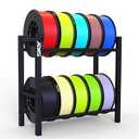 Skouphy 3D Printer Filament Storage Box, 2-Tier Storage Shelves for 3D Printing Business, Studio, Office Workshop -10 Rolls