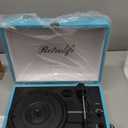 Record Player 3 Speed Bluetooth Portable Suitcase Vinyl Player with Built-in Speakers Turntable Enhanced Audio Sound PU Leather Vintage