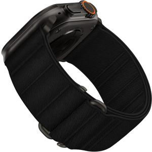 Suitisbest Sport Bands Compatible with Apple Watch Ultra Band 49mm 46mm 45mm 44mm 42mm 38mm 40mm 41mm, Stretchy Nylon Sport Loop Strap for iWatch Series 11 10 9 8 7 6 5 4 3 2 1, SE 3 2 1, Ultra 3 2 1 (All Black with Black Metal)