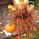 Artificial Hanging Flowers for Outdoors, Realistic UV Resistant Fake 6Pcs Fall Outdoor Flowers with 4Pcs Faux Lavender Hanging Plants for Porch Patio Planter Garden Outside Yard (Orange)