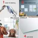 JAMBALAY Full Length Wall Mirror Tiles, 12Pcs 16"×12" Home Gym Mirrors for Gym, HD Glass Wall Mirrors, Self Adhesive Frameless Wall Mirror for Bedroom, Living Room, Over The Door