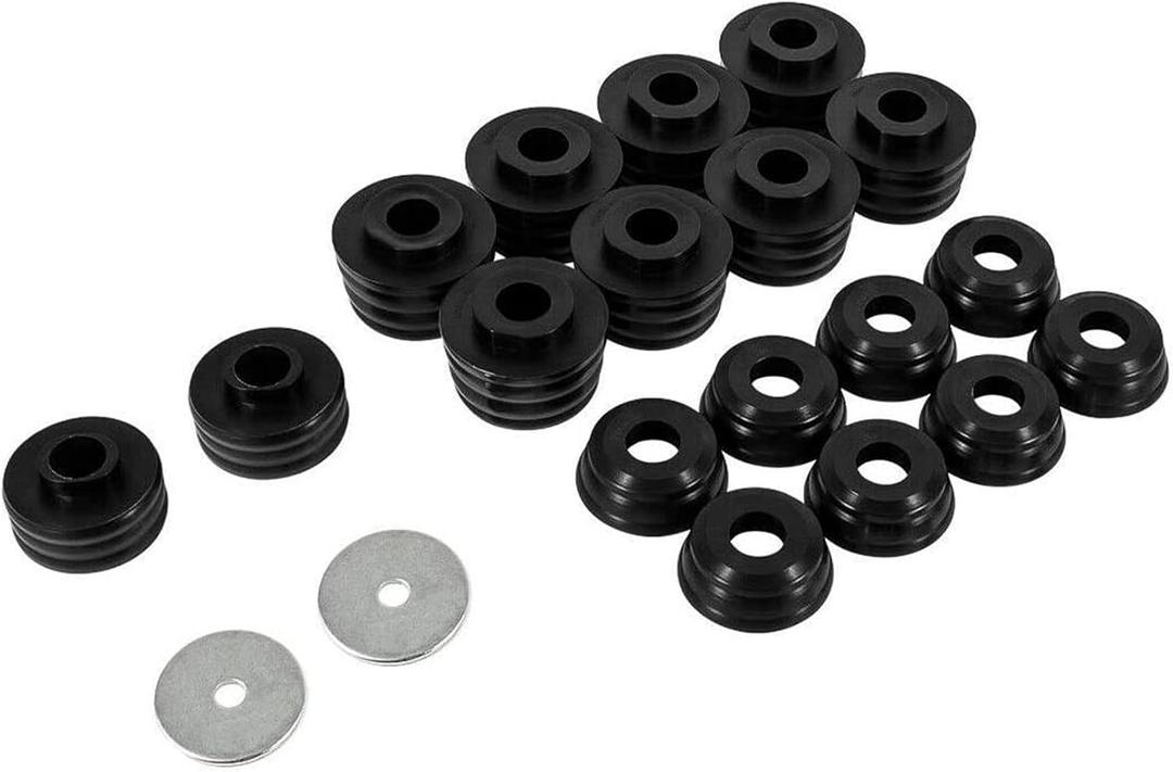 DEF KF04050BK Polyurethane Body Mount Bushing Kit Replacement for F250 F350 2WD/4WD 1999-2018 (Black)