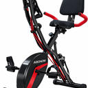 Exercise Bike for Home Workout, 5 IN 1 Foldable Indoor Cycling Bike for Seniors, 350LB Capacity, 16-Level Magnetic Resistance, Seat Backrest Adjustments (X2-Black)