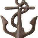 Cast Iron Nautical Anchor Hook Rustic Brown 5 1/4 inch tall