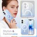 for iPhone 17 Case for Women Girls,Compatible with MagSafe,Camera Control,Full Camera Protection, Cute Wave Magnetic Phone Case for iPhone 17,Frosted Clear