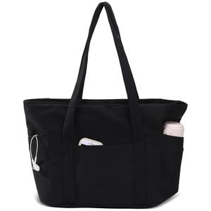 CTWWFS Tote Bag for Women, Travel Essentials Large Tote Bag with Zipper, Top Handle Handbag for Travel, Work (Black)