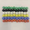 60 Large 1" (25mm) Replacement Solid Glass Marbles for Chinese Checkers, Aggravation, or Marble Games (10 Each of Red, Blue, Yellow, White, Green, Black)