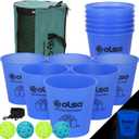 Olsa Giant Yard Pong Outdoor Games, Classic Toss Family Games for Beach Camping Lawn Backyard Party, Indoor Outdoor Games for Adults and Family(Blue Glow in Dark)